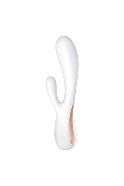 Белый вибратор-кролик Satisfyer Mono Flex с управлением через приложение - 20,4 см.