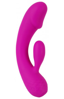 Лиловый вибратор-кролик Super Soft Silicone Rabbit Vibrator - 17,7 см.