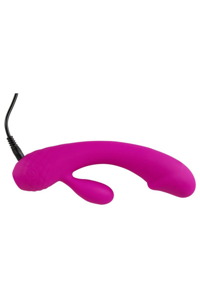 Лиловый вибратор-кролик Super Soft Silicone Rabbit Vibrator - 17,7 см.