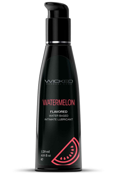 Лубрикант с ароматом арбуза Wicked Aqua Watermelon - 120 мл.