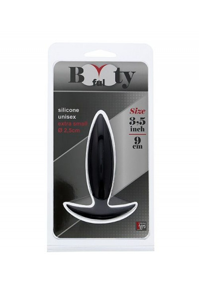 Чёрная мини-пробка для анальной стимуляции BOOTYFUL ANAL PLUG XTRA SMALL BLACK - 9 см.