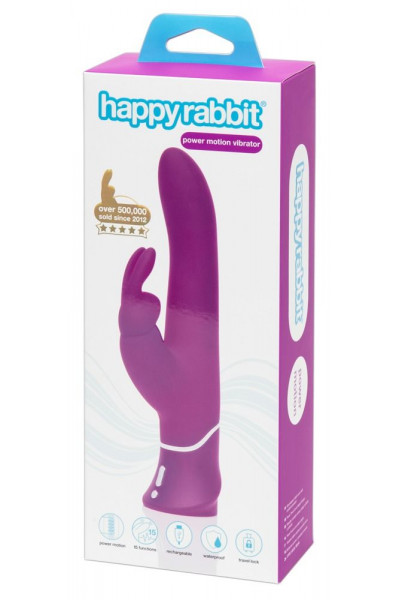 Лиловый вибратор Curve Thrusting Rechargeable Rabbit Vibrator - 24,1 см.