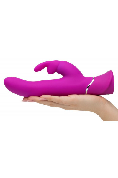 Лиловый вибратор Curve Thrusting Rechargeable Rabbit Vibrator - 24,1 см.