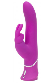 Лиловый вибратор Curve Thrusting Rechargeable Rabbit Vibrator - 24,1 см.