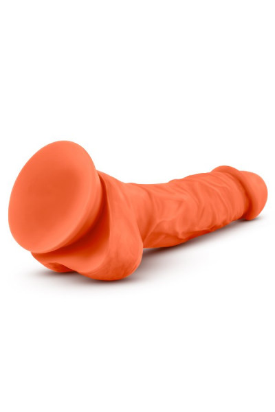 Оранжевый фаллоимитатор 7.5 Inch Silicone Dual Density Cock with Balls - 19 см.