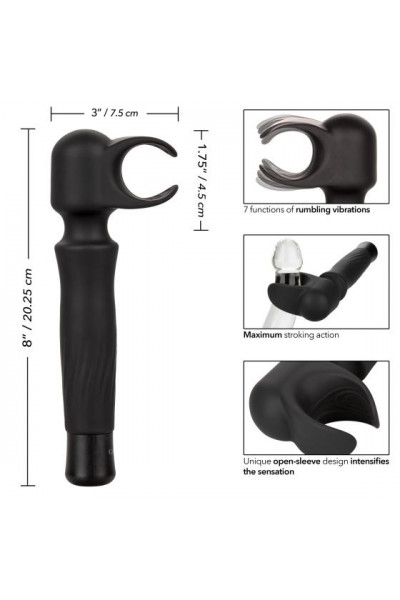 Черный вибромастурбатор Masturwand Vibrating Stroker