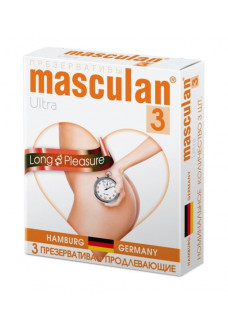 Презервативы Masculan Long Pleasure с продлевающим эффектом - 3 шт.