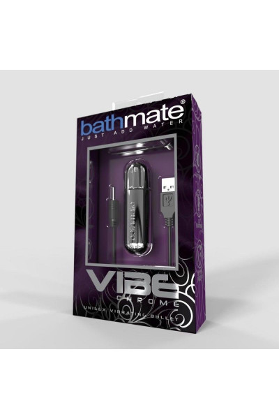 Серебристая перезаряжаемая вибропуля Bathmate Vibrating Bullet Vibe Chrome