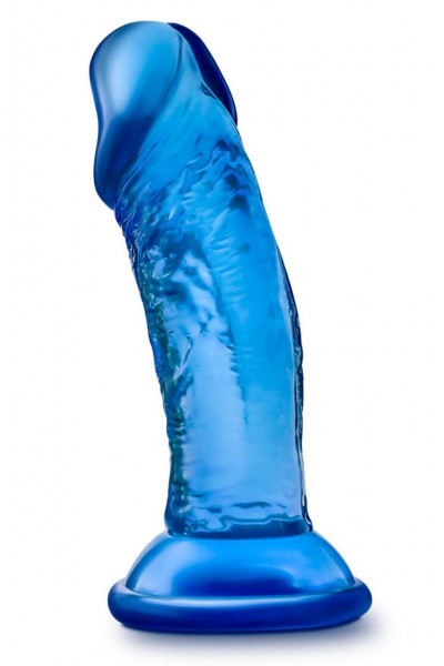 Синий анальный фаллоимитатор Sweet N Small 4 Inch Dildo with Suction Cup - 11,4 см.