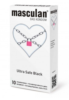 Ультрапрочные презервативы Masculan Ultra Safe Black - 10 шт.