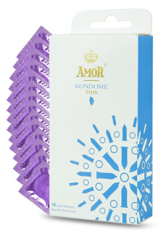 Супертонкие презервативы AMOR Thin - 15 шт.