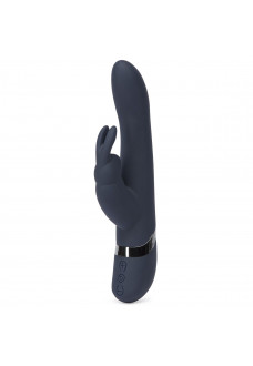 Тёмно-синий вибратор Oh My USB Rechargeable Rabbit Vibrator - 25,4 см.