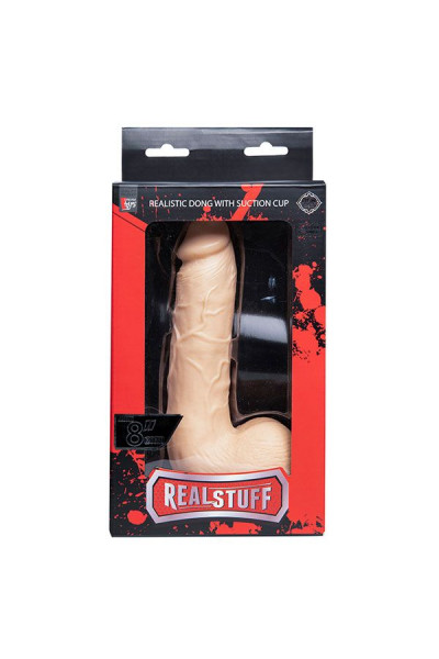 Телесный фаллоимитатор REALSTUFF 8INCH DONG WITH SUCTION CUP - 20 см.