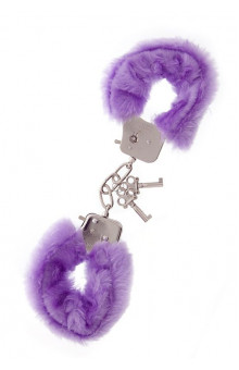 Фиолетовые меховые наручники METAL HANDCUFF WITH PLUSH LAVENDER