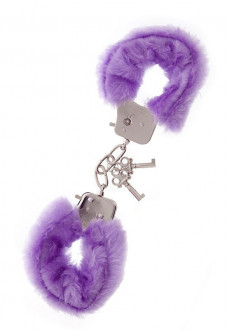 Фиолетовые меховые наручники METAL HANDCUFF WITH PLUSH LAVENDER