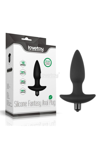 Черная анальная вибропробка Anal Indulgence Collection Fantasy Plug - 14,5 см.