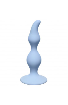 Голубая анальная пробка Curved Anal Plug Blue - 12,5 см.