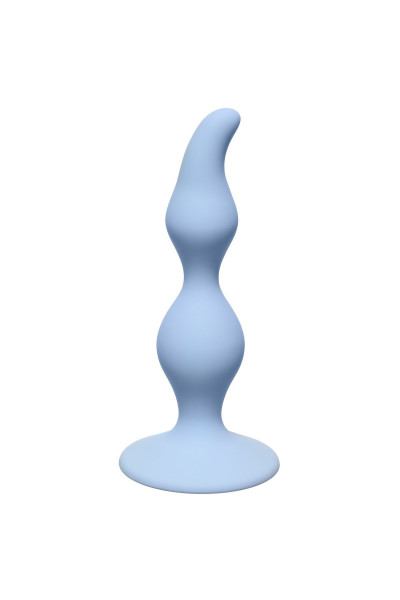 Голубая анальная пробка Curved Anal Plug Blue - 12,5 см.