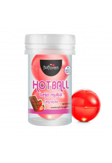 Лубрикант на масляной основе Hot Ball Beija Muito с ароматом шоколада и клубники (2 шарика по 3 гр.)