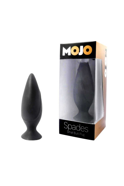 Черная большая анальная пробка Mojo Spades Large Butt Plug - 12 см.