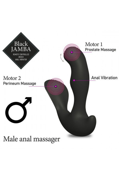 Универсальный анальный массажер Black Jamba Anal Vibrator - 12 см.