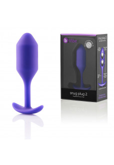 Фиолетовая пробка для ношения B-vibe Snug Plug 2 - 11,4 см.