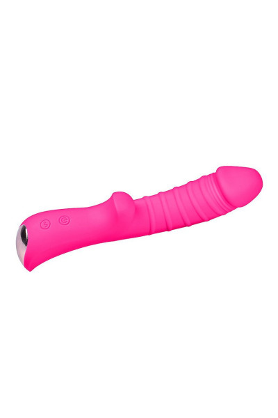 Ярко-розовый вибромассажер 5  Silicone Wild Passion - 19,1 см.