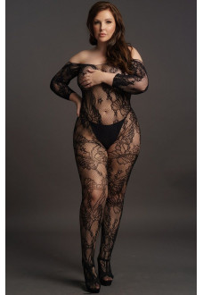 Красивый ажурный кэтсьюит с доступом Lace Sleeved Bodystocking