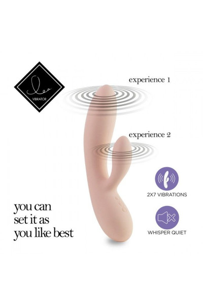 Бежевый вибратор-кролик Lea Rabbit Vibrator - 20,2 см.