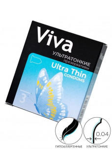 Ультратонкие презервативы VIVA Ultra Thin - 3 шт.