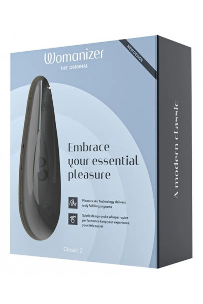 Черный бесконтактный стимулятор клитора Womanizer Classic 2