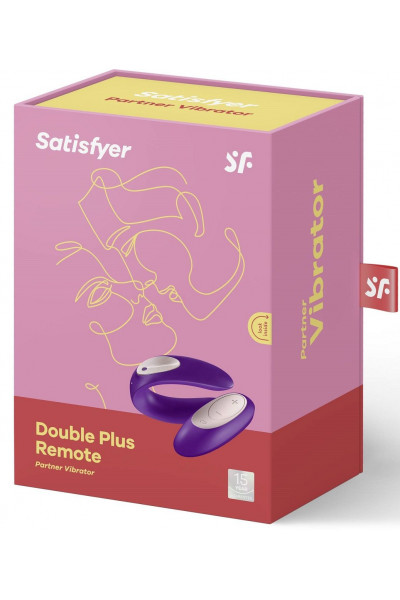 Фиолетовый вибратор для пар Satisfyer Double Plus Remote с пультом ДУ