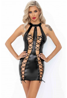 Сексуальное мини-платье с двойной шнуровкой Powerwetlook dress with double lace-up front