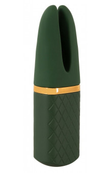 Зеленый вибратор Luxurious Split Tip Vibrator - 13,1 см.