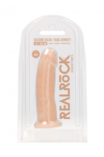 Телесный фаллоимитатор без мошонки Silicone Dildo Without Balls - 19,2 см.