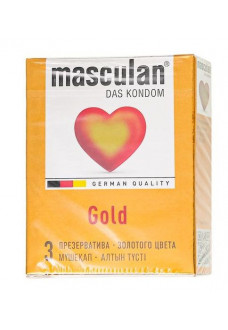 Презервативы Masculan Gold с ароматом ванили - 3 шт.