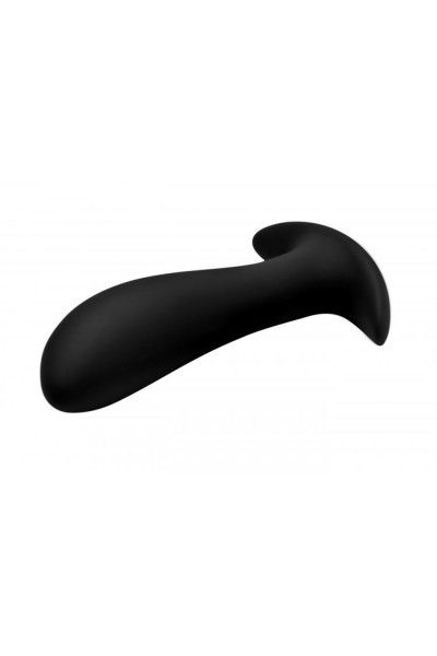 Черный стимулятор простаты Silicone Prostate Vibrator with Remote Control - 12 см.