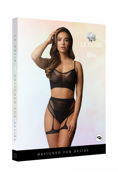 Эротический комплект из сетки Bra Set With Garters