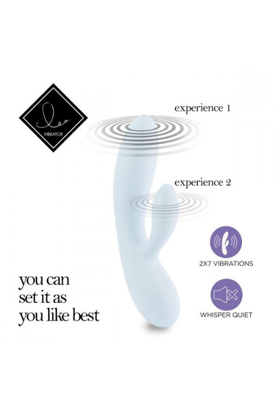 Нежно-голубой вибратор-кролик Lea Rabbit Vibrator - 20,2 см.