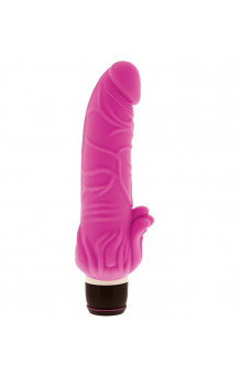 Розовый вибратор с лепестками у основания PURRFECT SILICONE CLASSIC 7INCH PINK - 18 см.