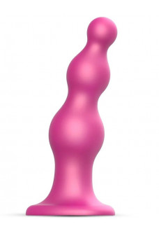 Розовая насадка Strap-On-Me Dildo Plug Beads size L