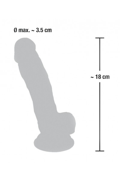 Реалистичный фаллоимитатор из силикона Medical Silicone Dildo - 18 см.