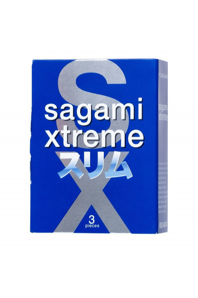 Розовые презервативы Sagami Xtreme Feel Fit 3D - 3 шт.