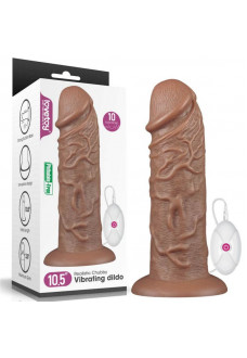 Коричневый вибратор-гигант 10.5 Realistic Chubby Vibrating Dildo - 26,6 см.