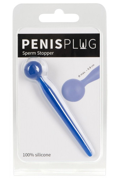 Синий уретральный стимулятор Penis Plug - 9,6 см.