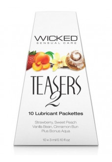 Набор из 10 вкусовых лубрикантов Wicked Teasers 2