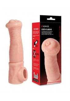 Телесная фантазийная насадка на член Cock Sleeve Size L