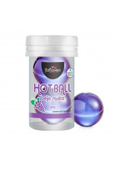 Лубрикант на масляной основе Hot Ball Beija Muito с ароматом винограда (2 шарика по 3 гр.)