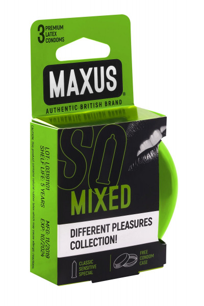 Презервативы в железном кейсе MAXUS Mixed - 3 шт.