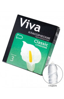 Классические гладкие презервативы VIVA Classic - 3 шт.